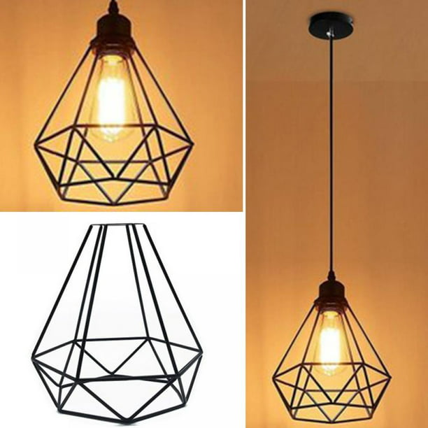 Vintage Metal Cage Industrial Wire Frame Pendant Light Loft Ceiling Lamp Shade